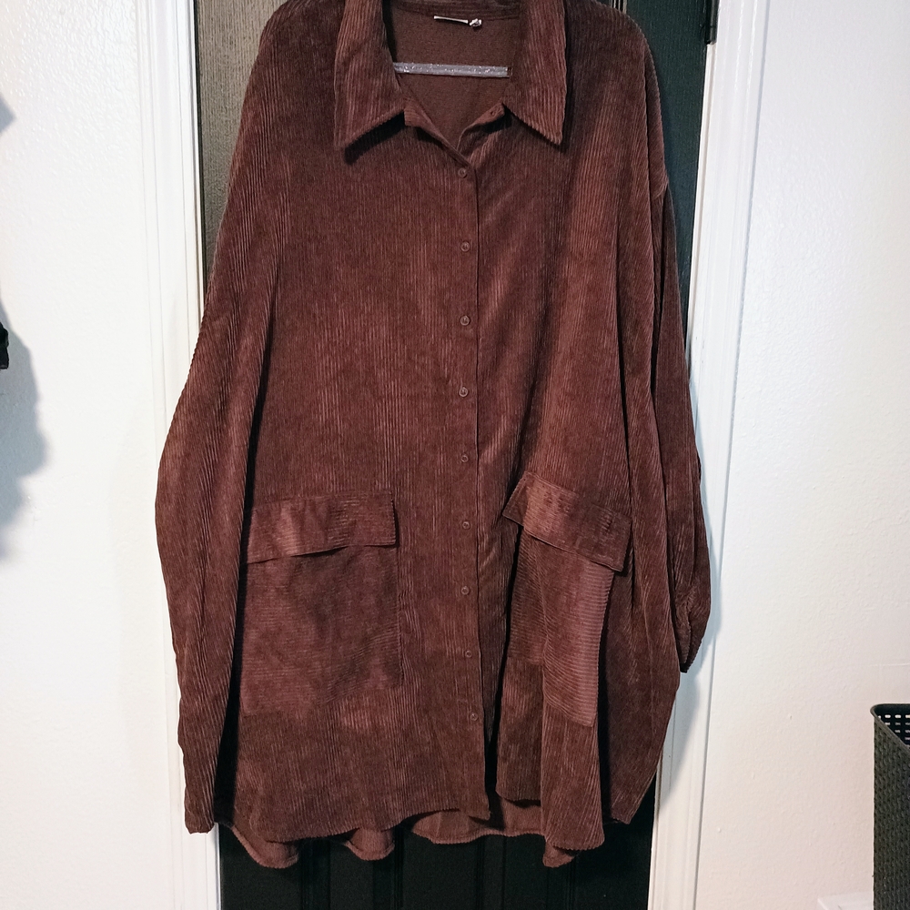 Brown Corduroy Oversized Shirt